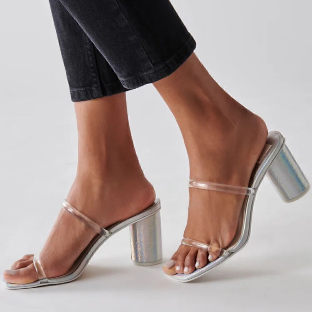 Dolce Vita Noles Iridescent round heel sandals